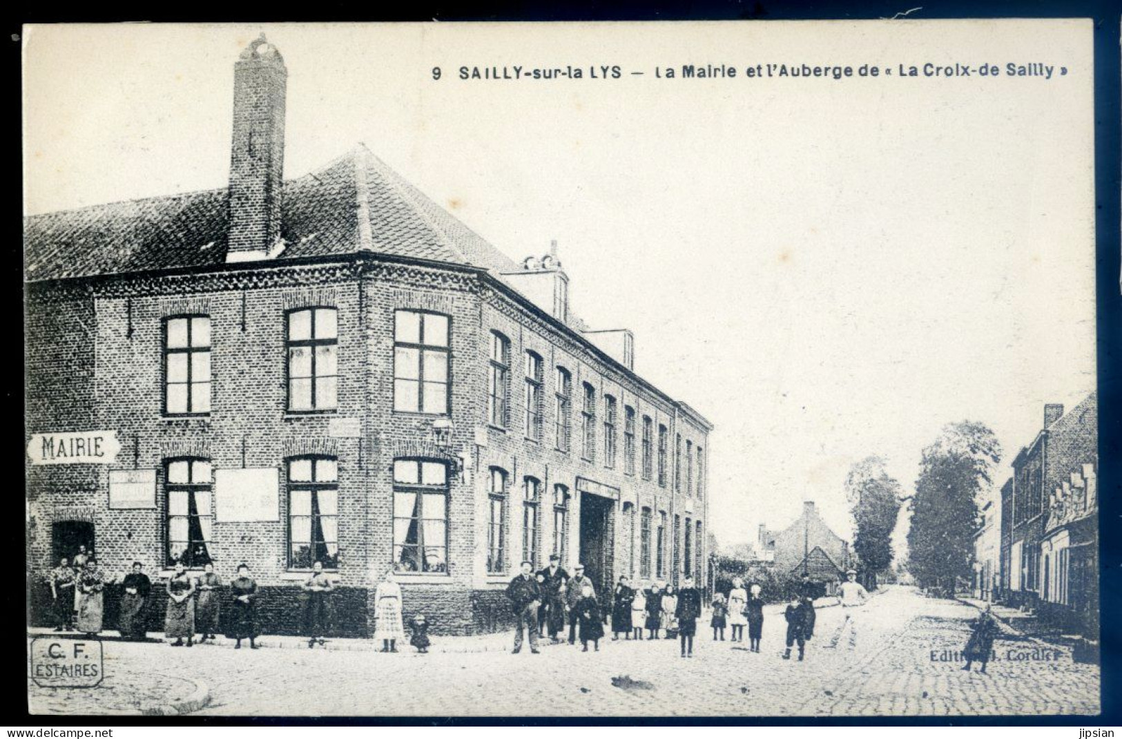 Cpa Du 62 Sailly Sur La Lys -- La Mairie Et L' Auberge De La Croix De Sailly   JUI23-35 - Aubigny En Artois