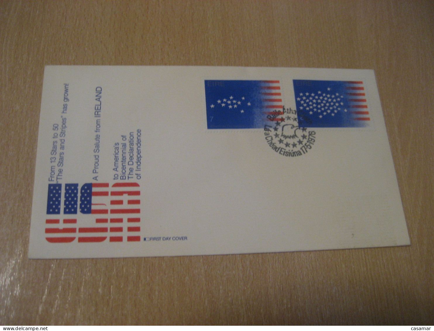 DUBLIN 1976 America Bicentennial Independence USA Flag FDC Cancel Cover IRELAND Eire - Brieven En Documenten