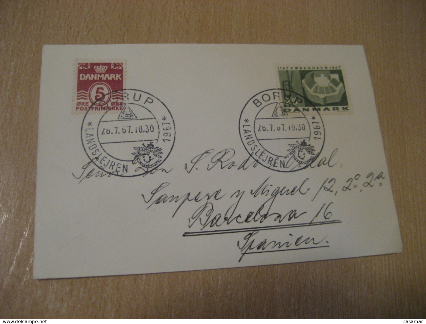 BORUP 1967 Landslejren The National Camp Country Cancel Card DENMARK  - Cartas & Documentos