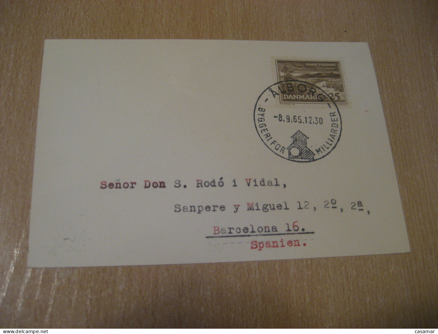 AALBORG 1965 Construction For Billions Cancel Card DENMARK  - Briefe U. Dokumente