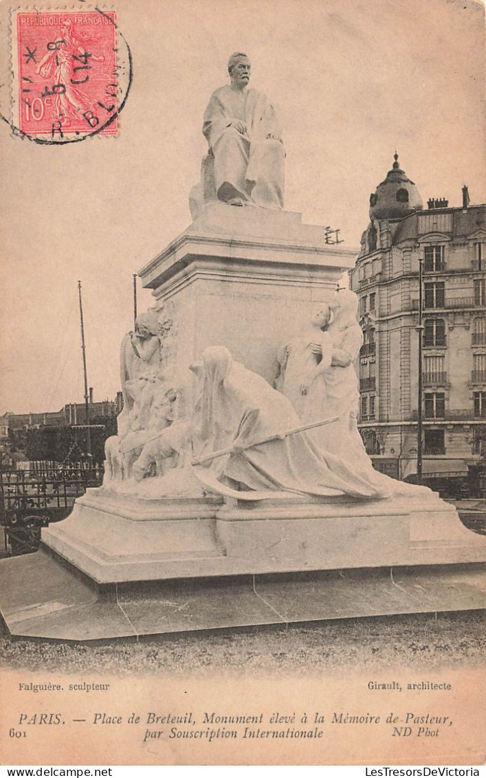 FRANCE - Paris - Place De Breteuil - Monument élevé à La Mémoire De Pasteur - Carte Postale Ancienne - Statuen