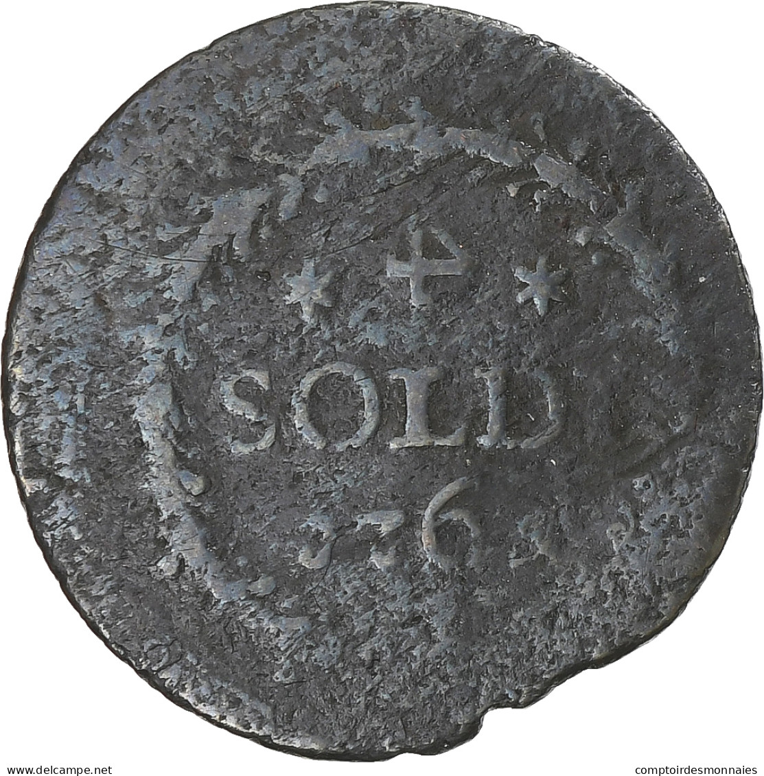 France, République Corse, Pascal Paoli, 4 Soldi, 1765, Murato, 4 Inversé, TB - Corsica (1736-1768)