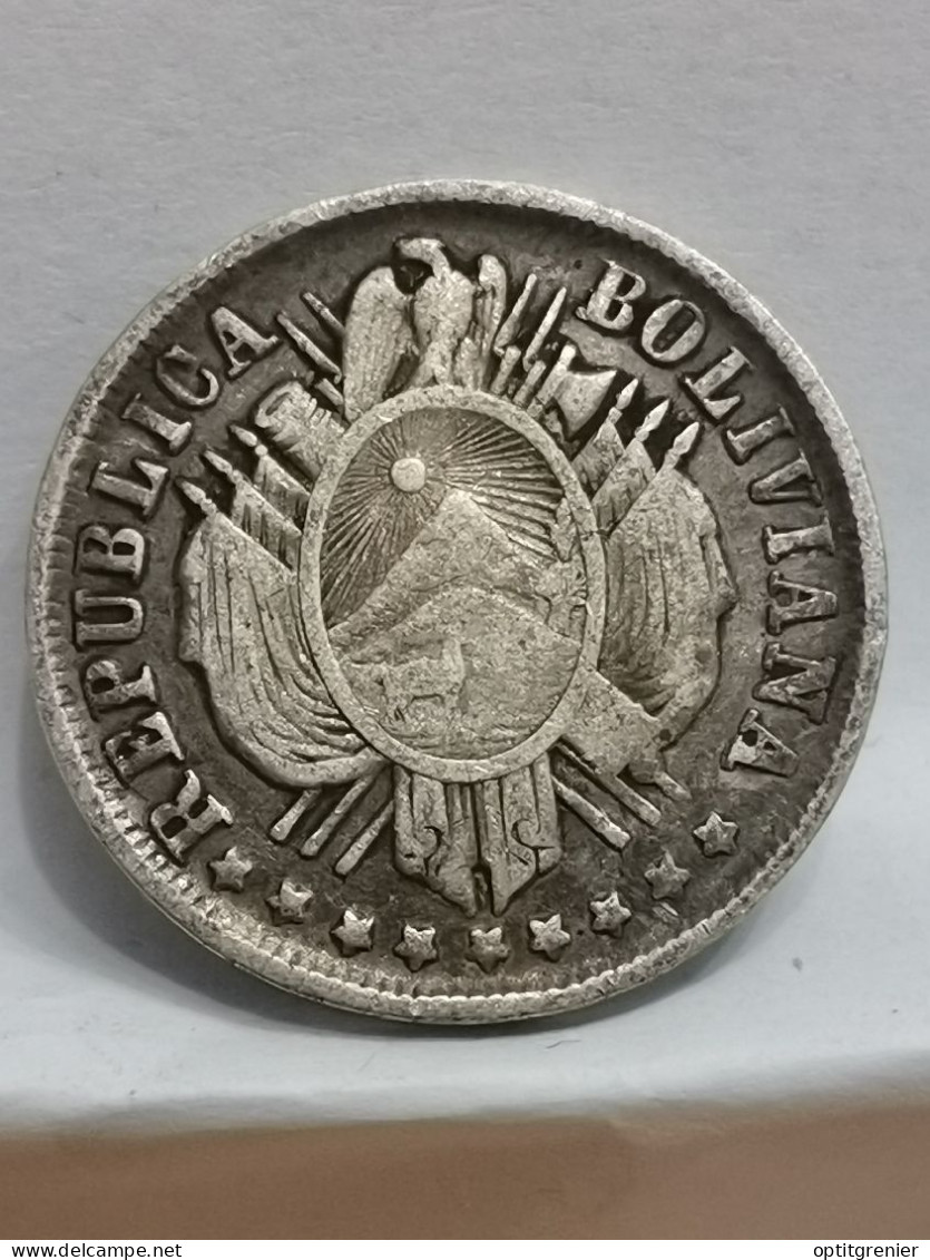 20 CENTAVOS ARGENT 1878 PTS FE LA UNION ES LA FUERZA BOLIVIE / BOLIVIA SILVER - Bolivie