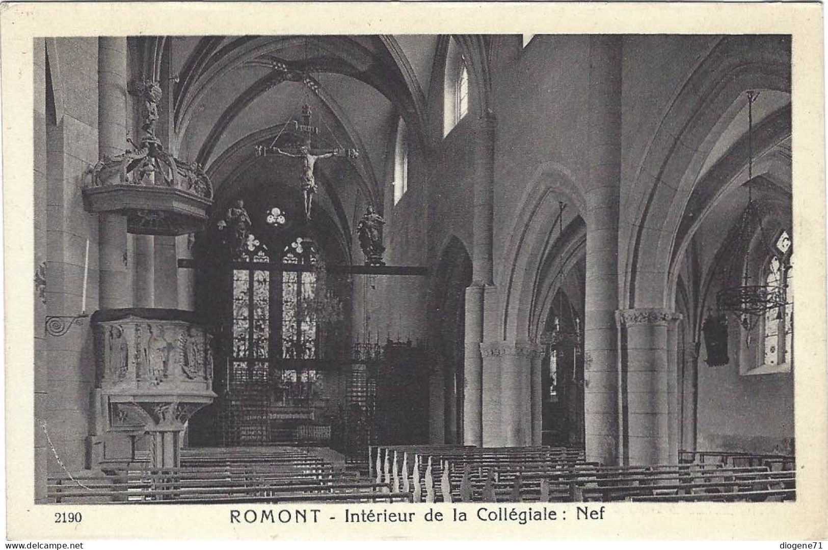 Romont Intérieur De La Collégiale Nef - Romont