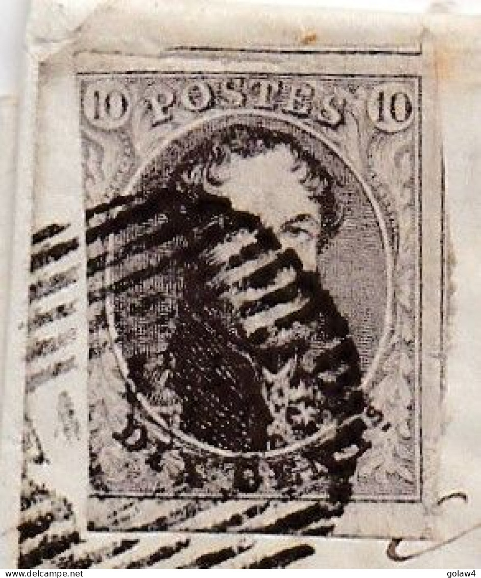 34214# BELGIQUE LEOPOLD MEDAILLON ARRONDI N° 10A LETTRE Obl P 148 WALCOURT 1859 Pour GOSSELIES - 1849-1865 Médaillons (Autres)