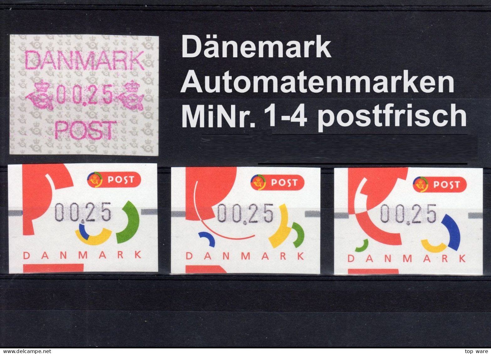 Danmark Denmark Dänemark ATM 1-4 / 4x 0,25 ** Automatenmarken Vending Machine Stamps Frama - Machine Labels [ATM]