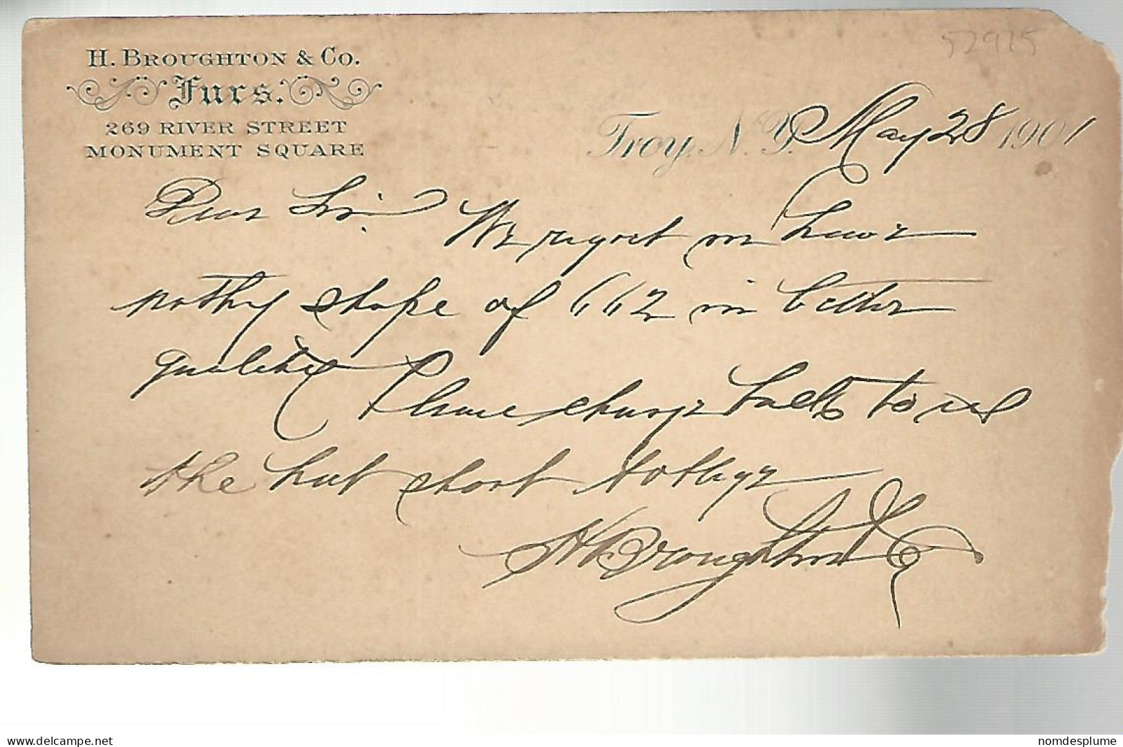 52975 ) USA Postal Stationery Postmark 1901 - 1901-20