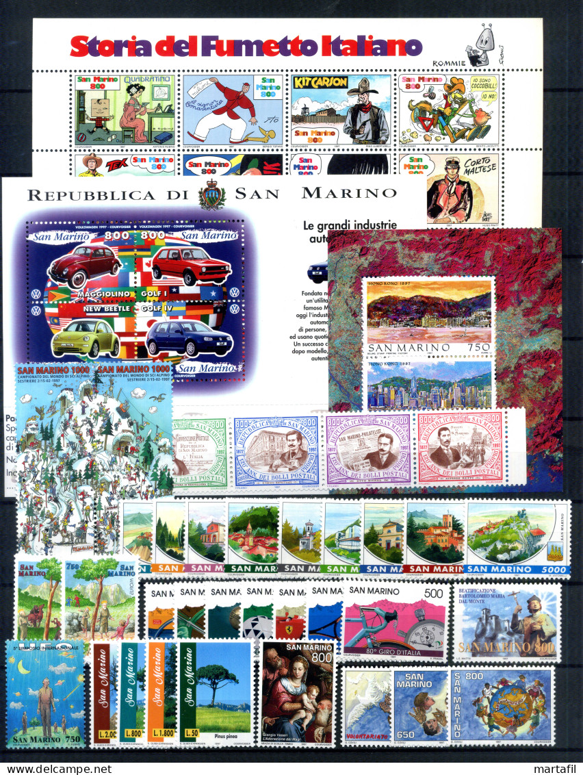 1997 SAN MARINO Annata Completa (year Complete As Scan)  MNH ** - Komplette Jahrgänge