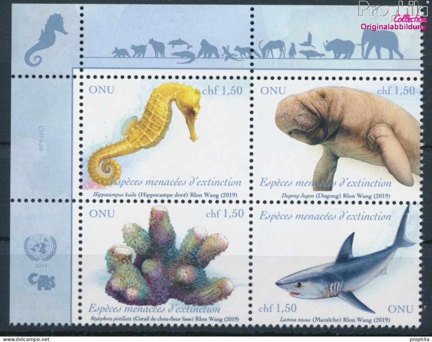 UNO - Genf 1074-1077 Viererblock (kompl.Ausg.) Postfrisch 2019 Gefährdete Arten (10194045 - Neufs