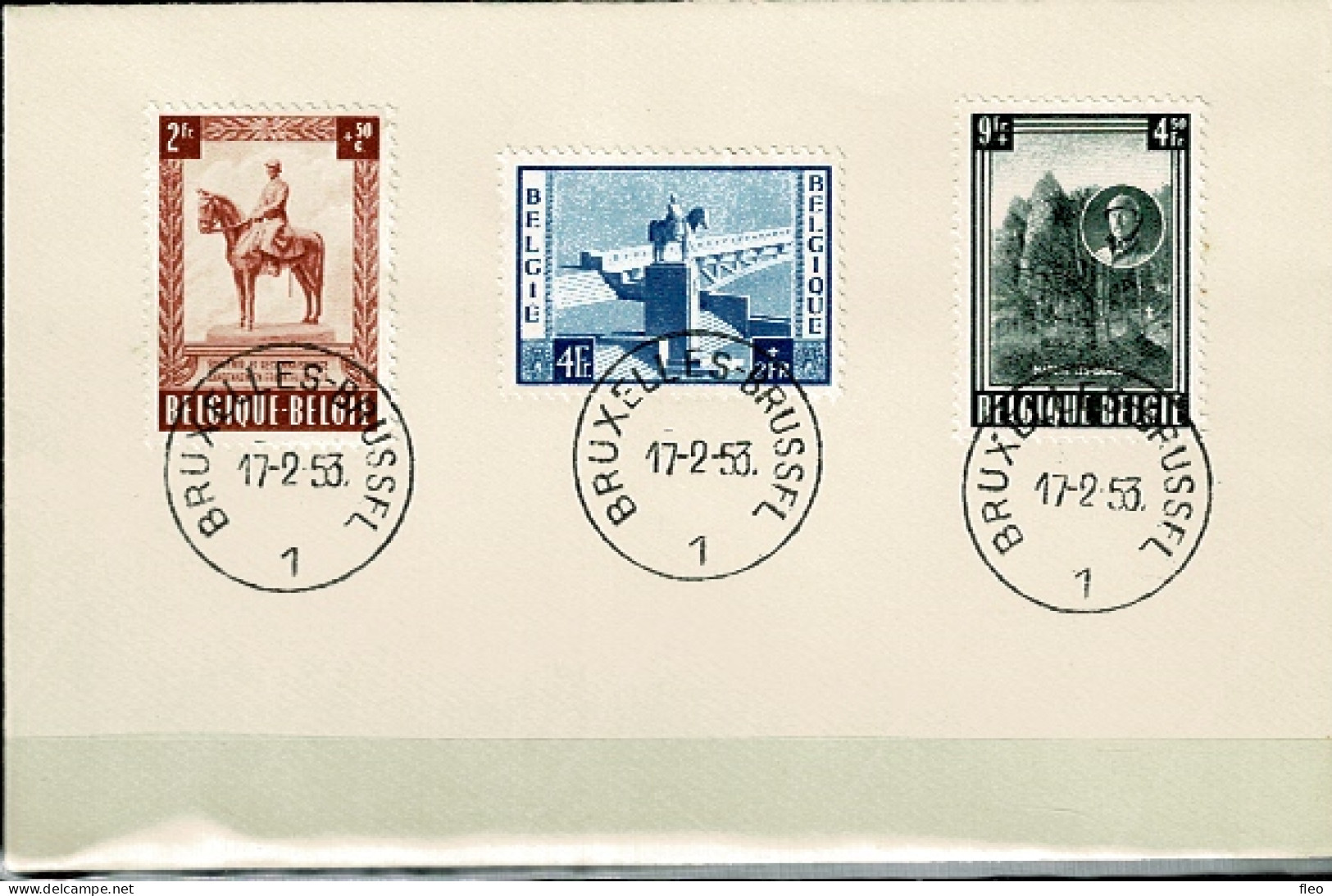 1954 938/940 FDC (Bruxs)  : Albert I - 1951-1960