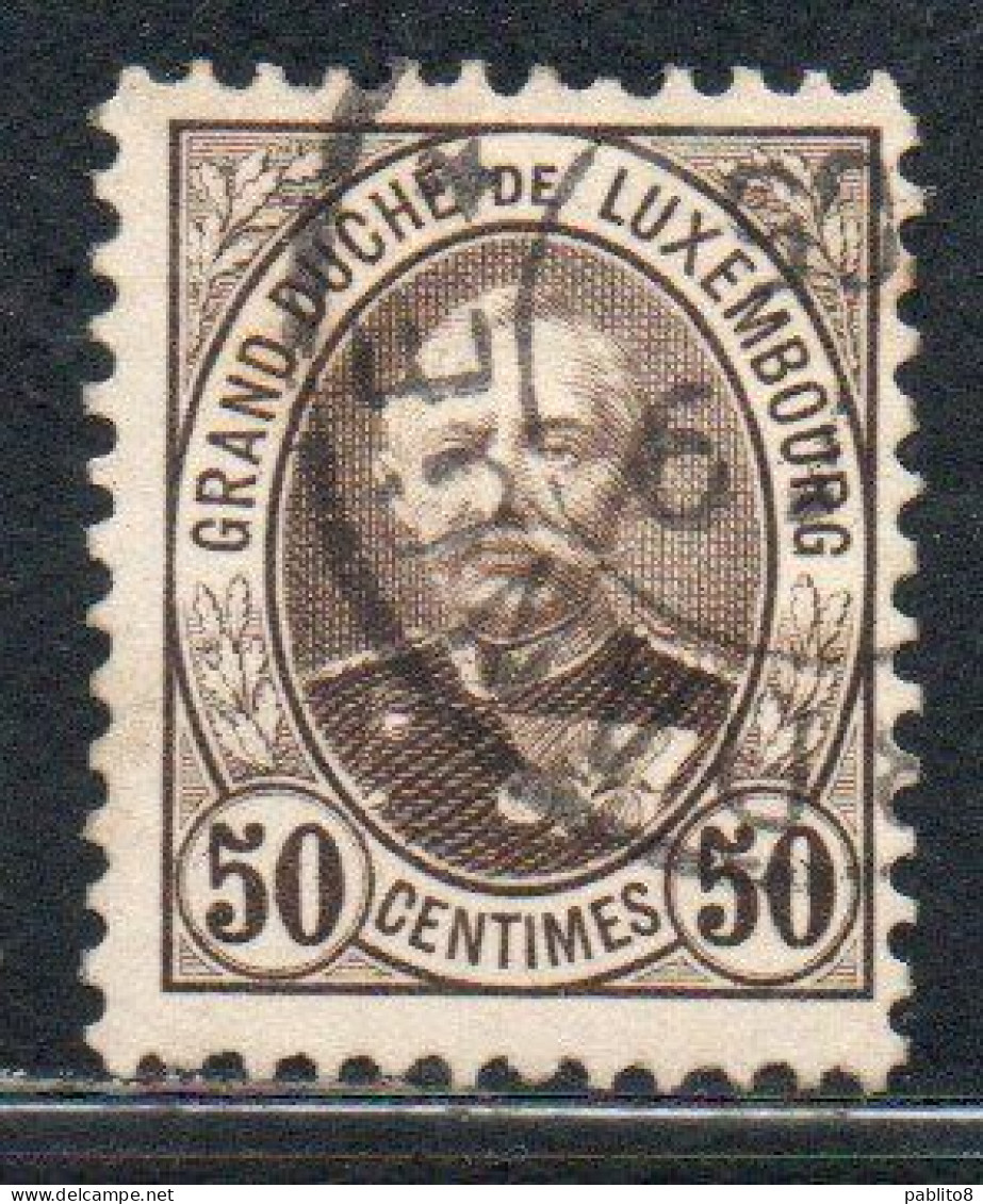 LUXEMBOURG LUSSEMBURGO 1891 1893 GRAND DUKE ADOLPHE CENT. 50c USED USATA OBLITERE' - 1895 Adolphe Profil