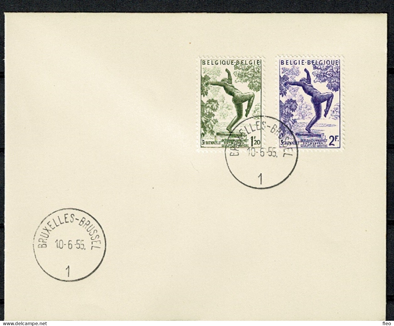 1955 969/970 FDC (Bruxs) : RIK WOUTERS - 1951-1960