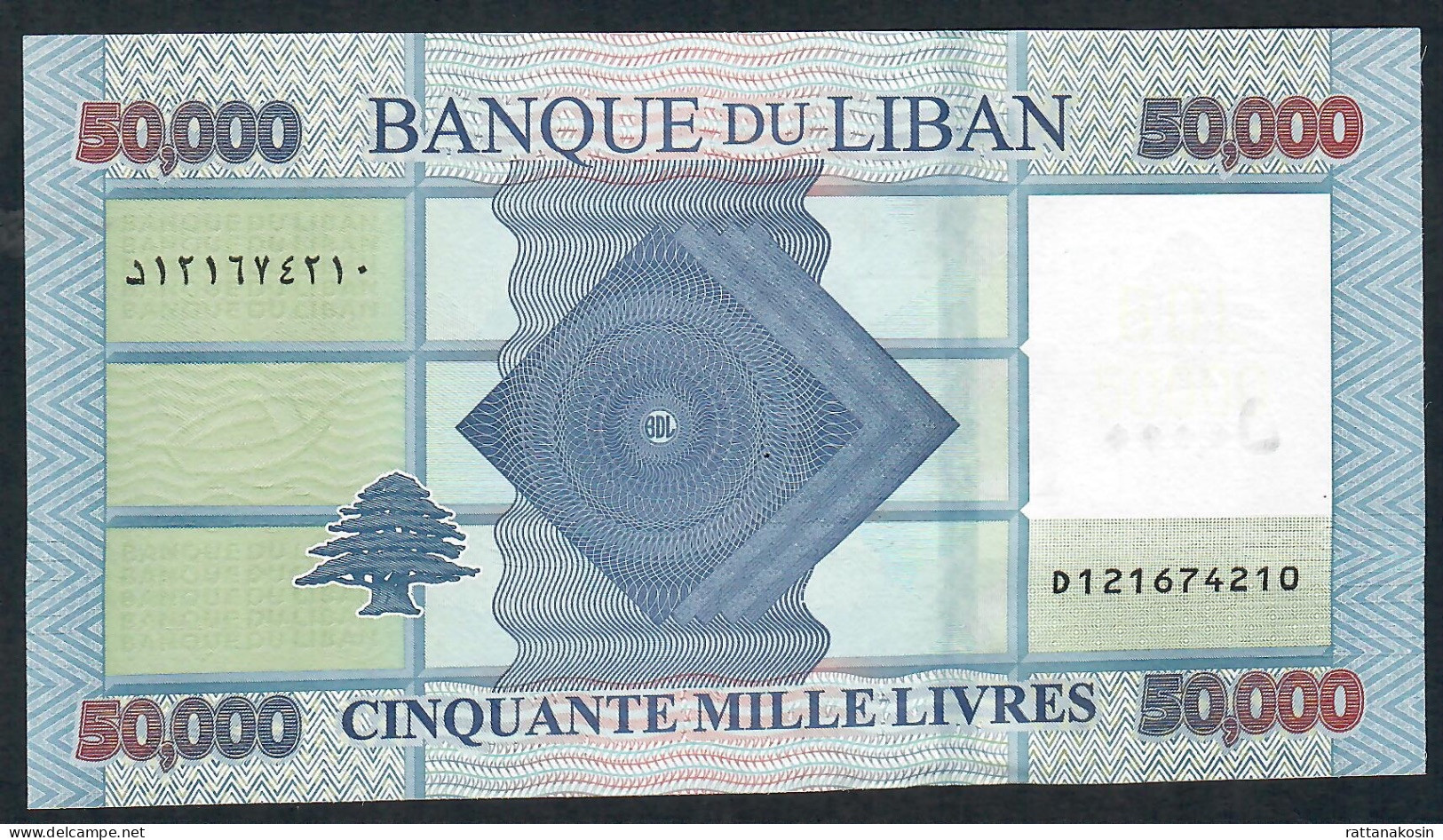 LEBANON  NLP ( B547 )  50000 Or 50.000 POUNDS  2019   #D12  Or #D/16   UNC. - Liban