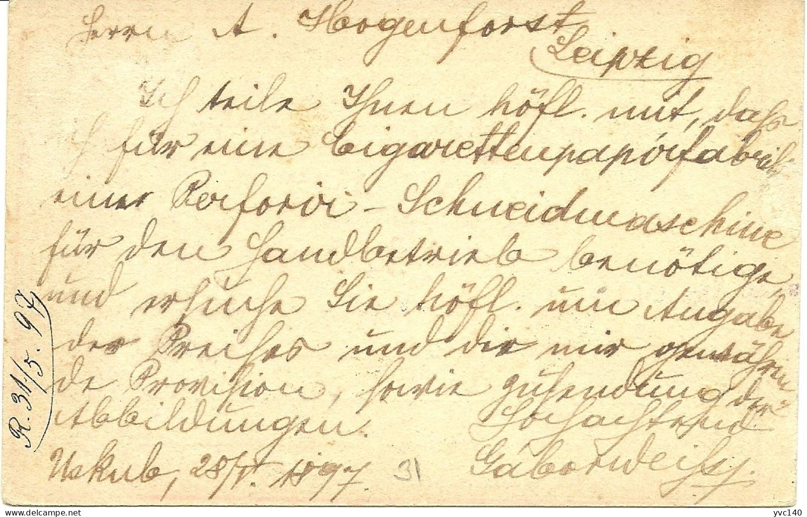 Turkey; 1897 Ottoman Postal Stationery Sent From Uskub (Skopje/N.Macedonia) To Leipzig - Storia Postale