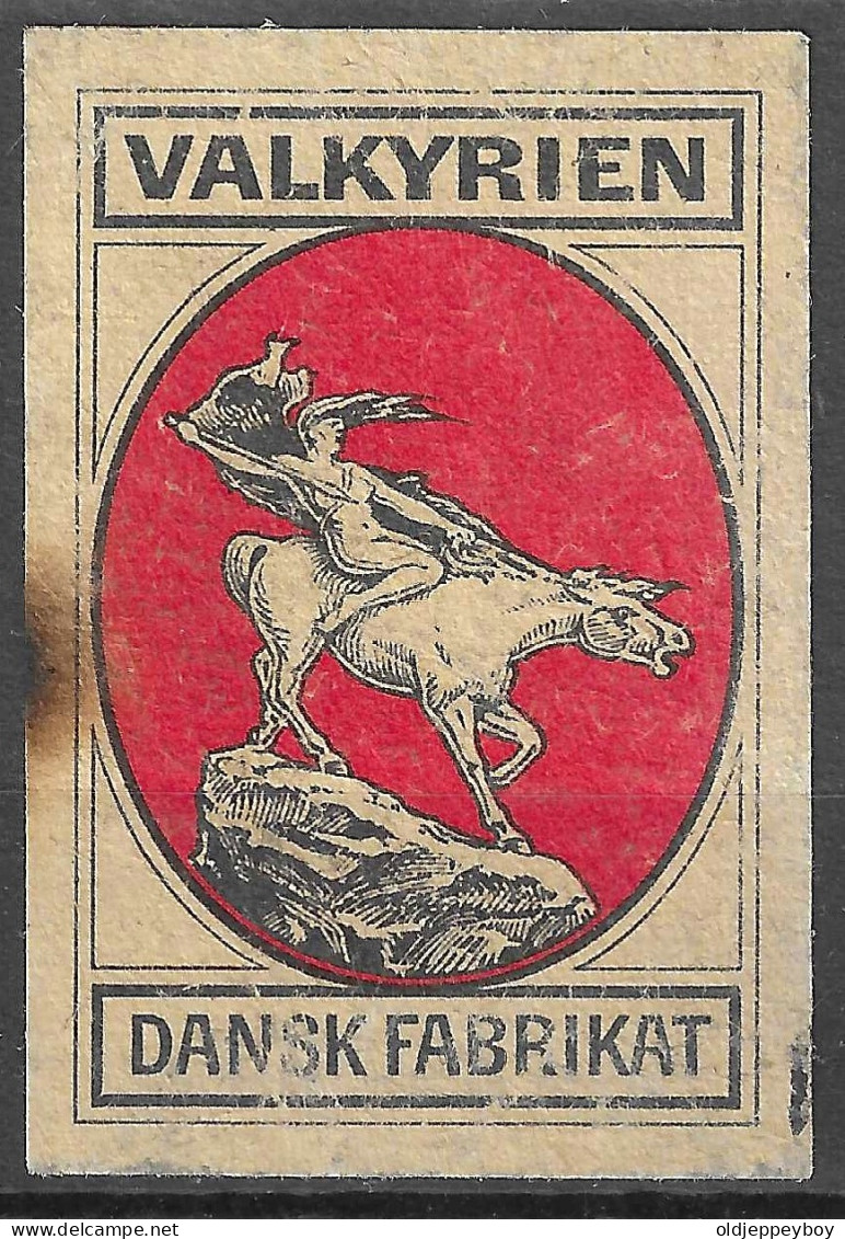 DENMARK DANMARK MADE VINTAGE  Phillumeny MATCHBOX LABEL VIGNETTE VALKYRIEN DANSK FABRIKAT  3.5 X 5   Cm  RARE - Zündholzschachteletiketten