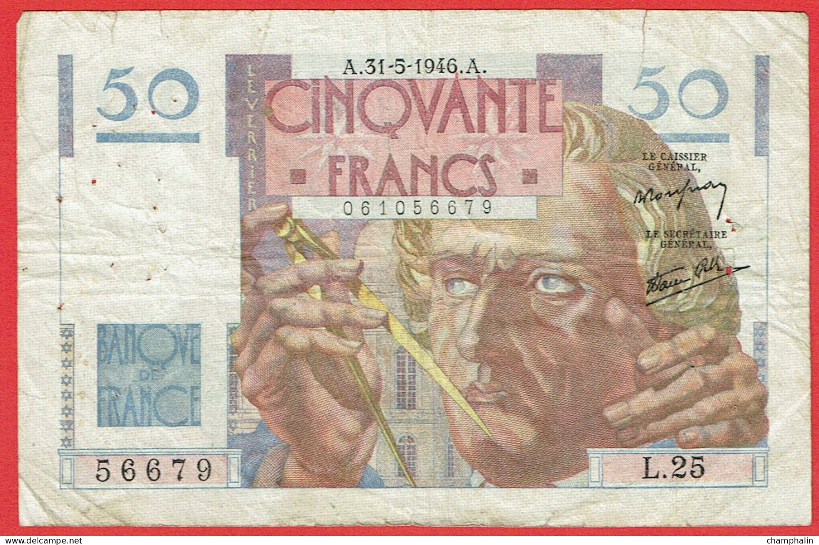 France - Billet De 50 Francs Type Le Verrier - 31 Mai 1946 - 50 F 1946-1951 ''Le Verrier''