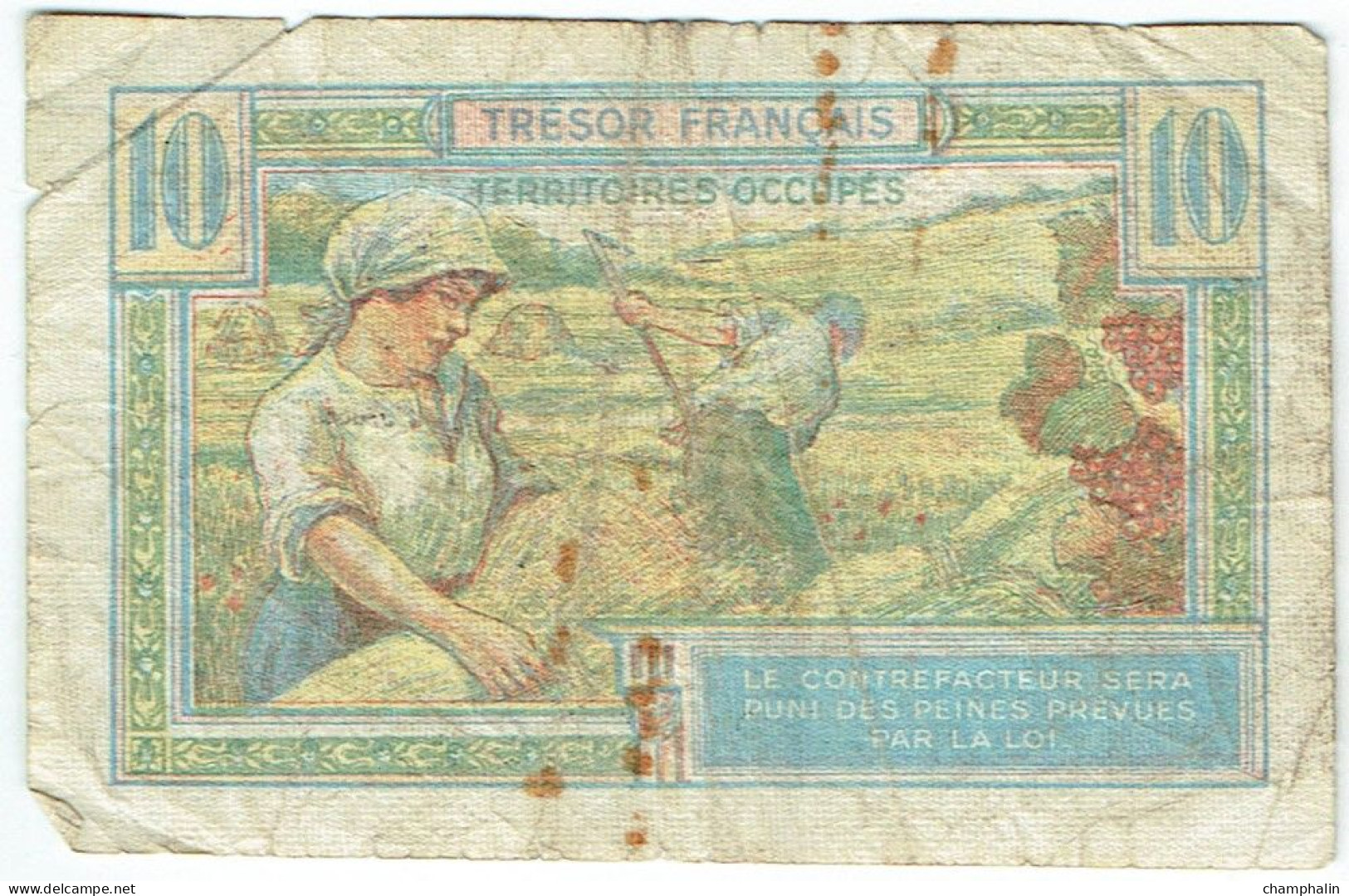 France - Billet De 10 Francs - Trésor Français - Territoires Occupés - 1947 Staatskasse Frankreich