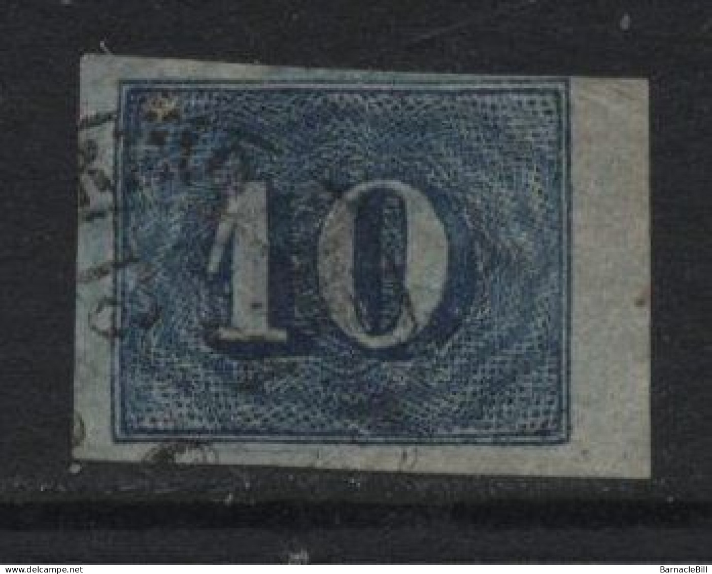 Brazil (21) 1854 Issue. 10r. Blue. Used. Hinged. - Oblitérés