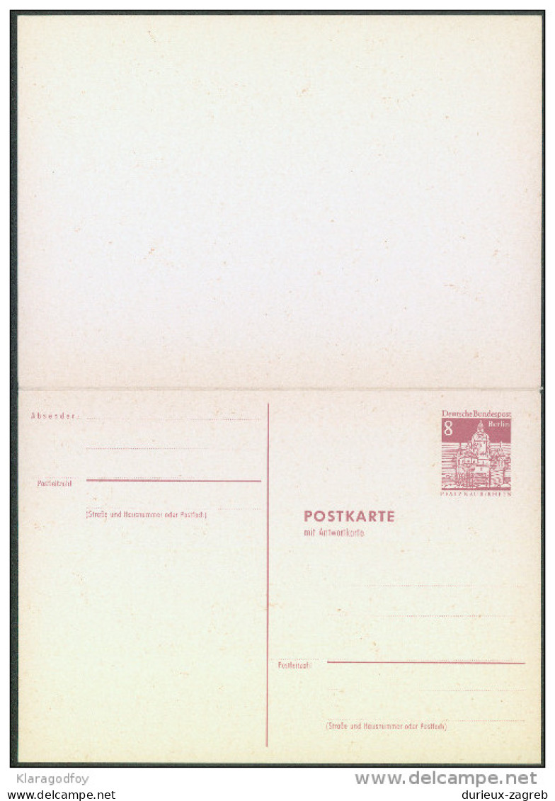Germany Berlin Postal Stationery Postcard Answer Postkarte Mit Antwortkarte Unused Bb - Postales - Nuevos