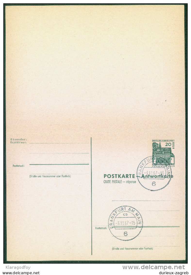 Germany Berlin Postal Stationery Postcard Answer Postkarte Mit Antwortkarte Postmarked Bb - Cartoline - Nuovi
