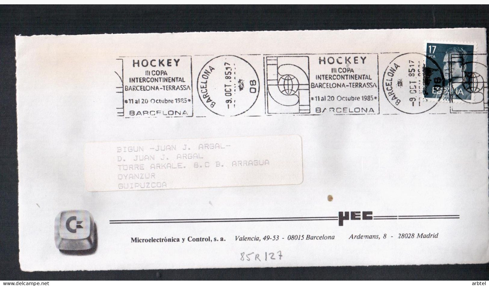 BARCELONA 1985 FRONTAL  RODILLO COPA INTERNACIONAL DE HOCKEY - Rasenhockey