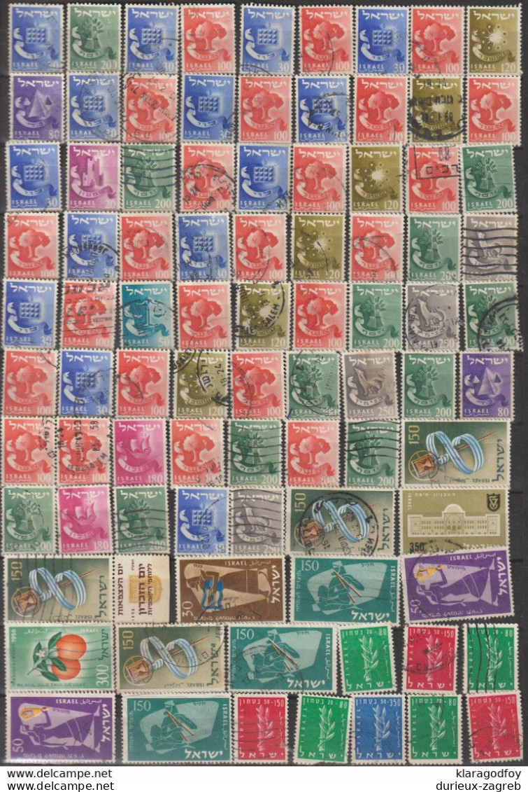 Israel 1955-59 Stamps Small Accumulation (please Read Description) B201210 - Oblitérés (sans Tabs)