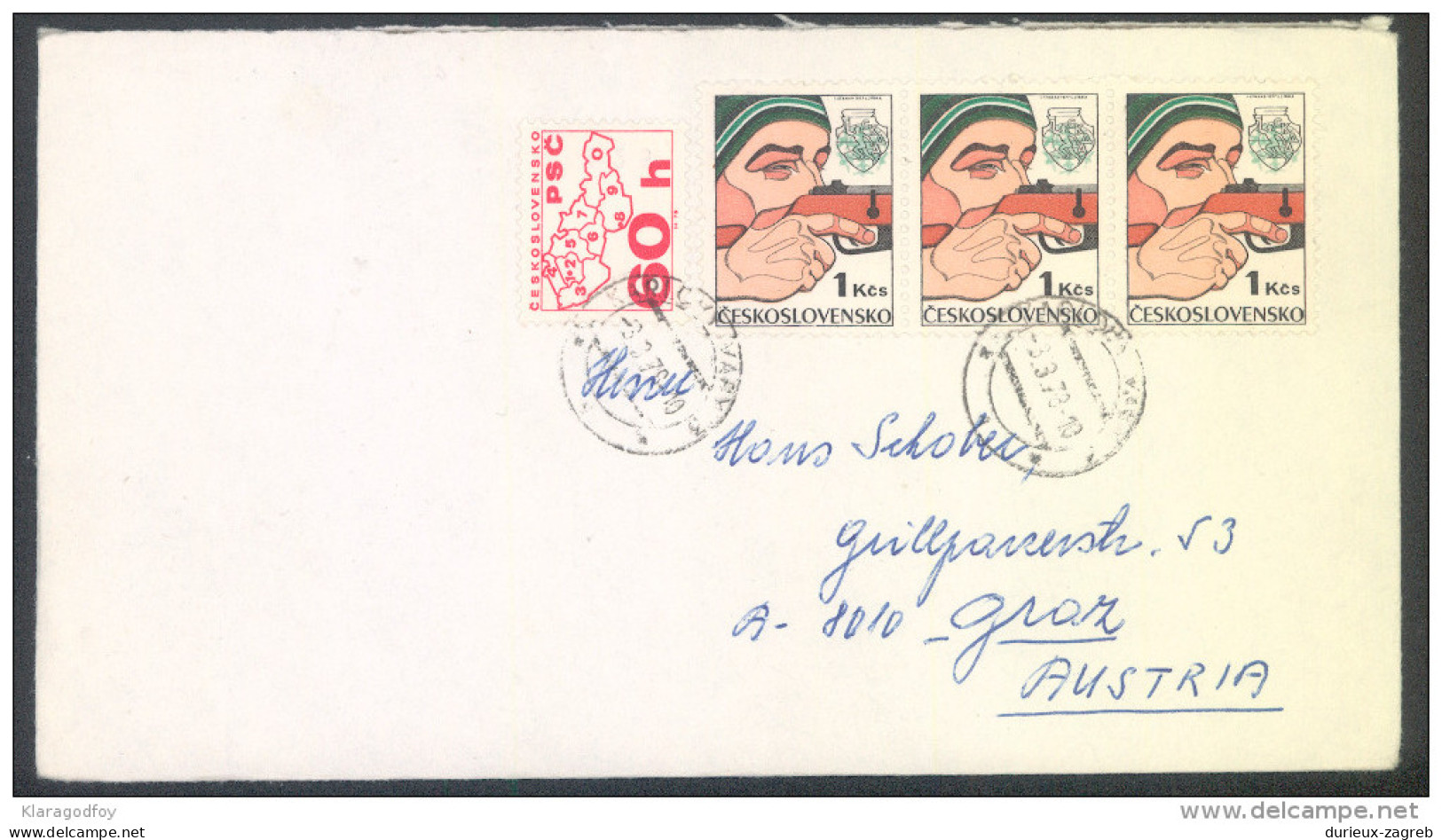 Czechoslovakia Letter Cover Biathlon Stamp Travelled 1978 Bb161028 - Tir (Armes)