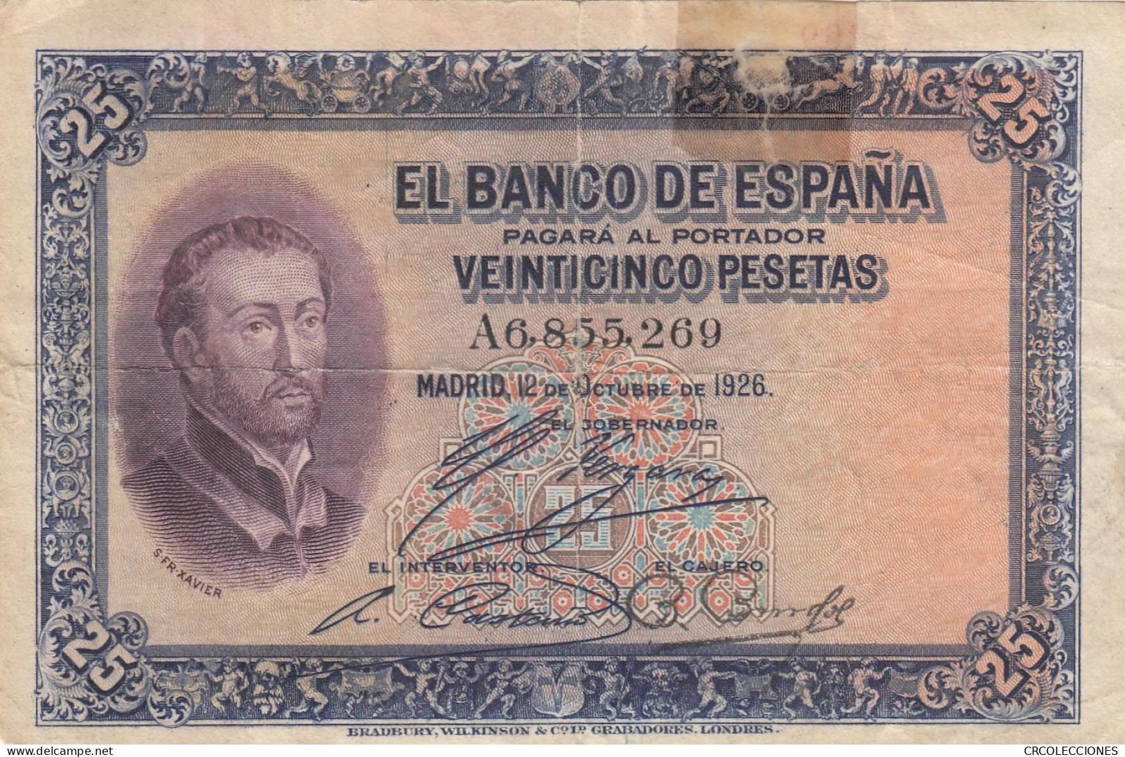 CRBS0848 BILLETE ESPAÑA 25 PESETAS 1926 BC - 1-2-5-25 Peseten