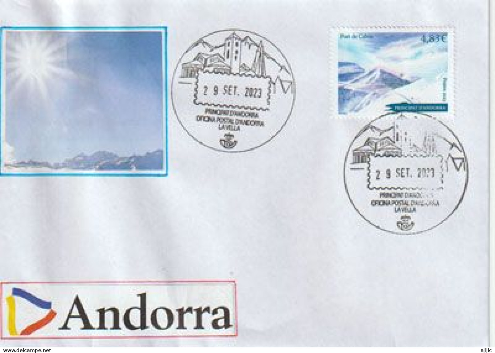 2023:Port De Cabús (2302m)Col Dans Les Pyrénées, Frontière Andorrane-Espagnole. Haute Faciale 4,83 Euro. Lettre - Lettres & Documents