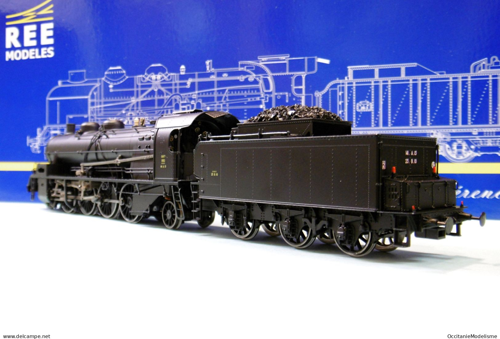 REE - Locomotive Vapeur 141 A 13 Creil SNCF ép. III DCC Sound Réf. MB-156 S Neuf NBO HO 1/87 - Locomotieven