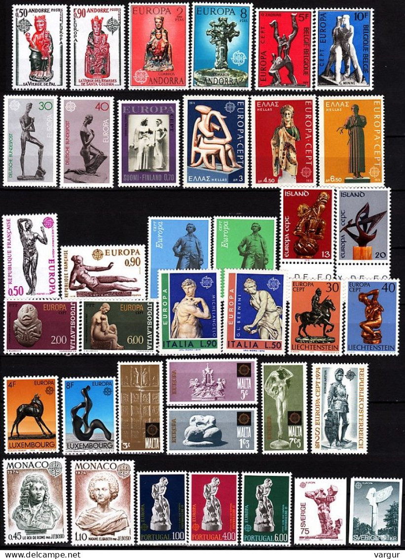 EUROPA CEPT 1974 Sculpture. Complete Collection. 23 Countries, MNH - Volledig Jaar