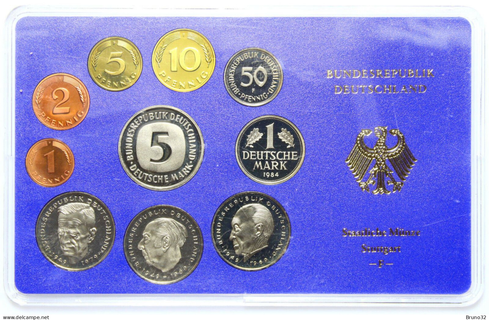 BRD - GERMANIA FEDERALE - 1984 F PROOF - Set Di Monete Divisionali - Mint Sets & Proof Sets