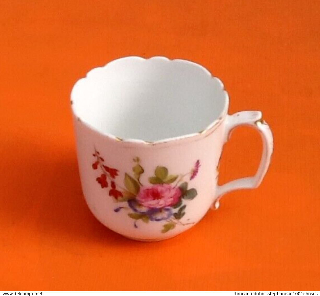 Tasse / Soucoupe à café Porcelaine blanche Décor Floral