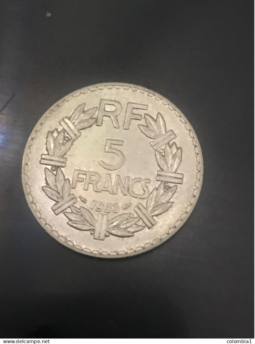 FRANCE Pièce De 5 Francs 1933 A. LAVRILLUER - 5 Francs