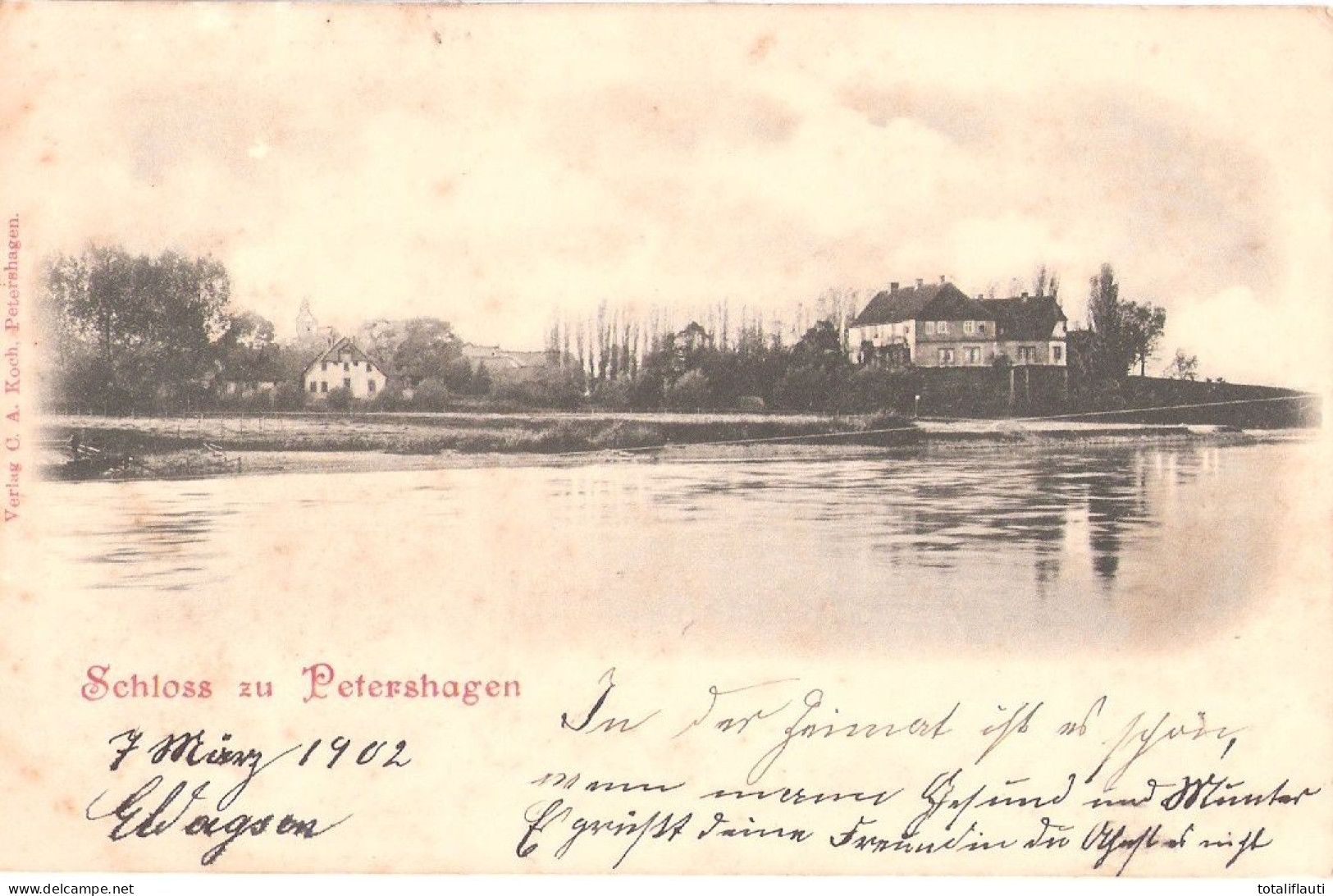 Schloss Zu PETERSHAGEN Kreis Minden Lübbecke 8.3.1902 Innerorts Gelaufen Eldagsen - Lübbecke