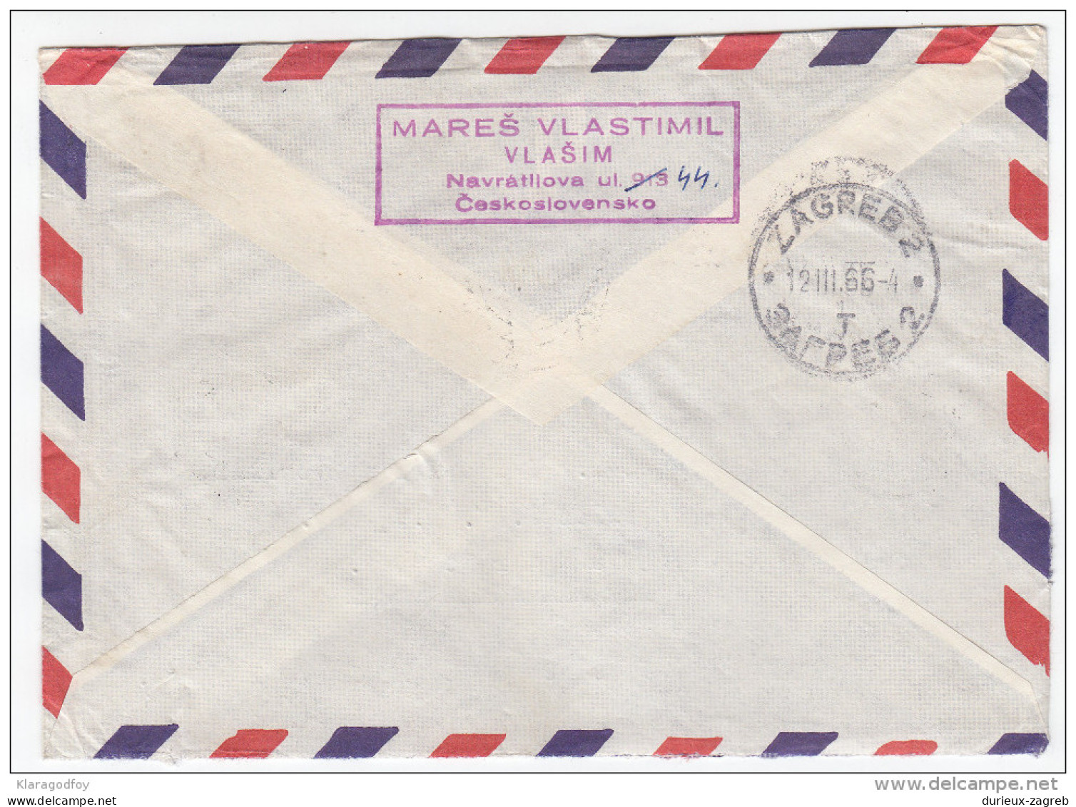 Animals Stamps On Registered Air Mail Letter Cover Travelled 1966 Czechoslovakia To Yugoslavia Bb160301 - Passeri