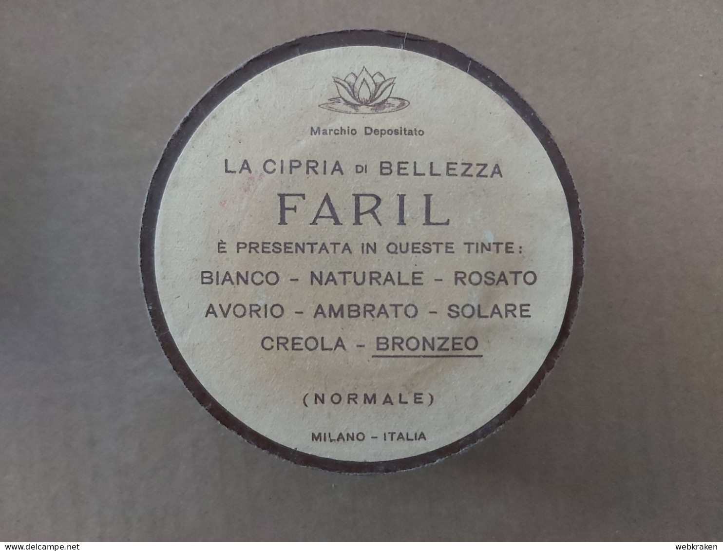 VINTAGE POWDER BOX LADY FARIL POUDRE VECCHIA SCATOLA CIPRIA X DONNA CM 8 - Kosmetika