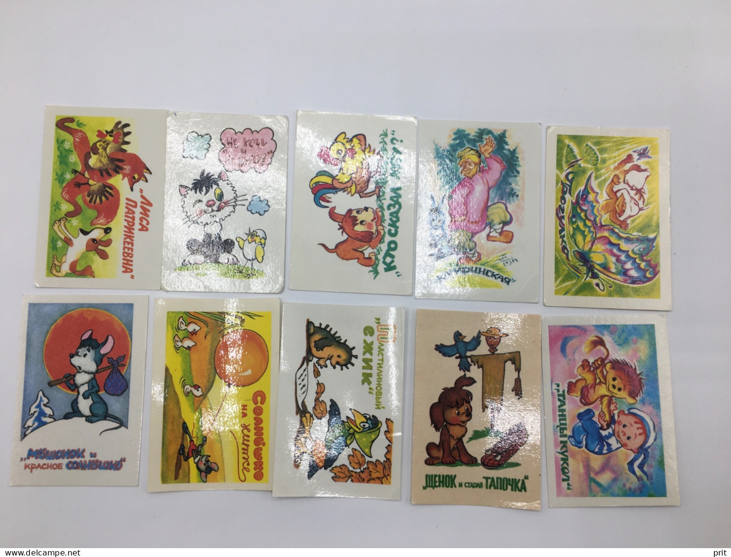 Soviet Russia Children Cartoons 10 Pocket Calendars Lot USSR 1988-1992 Publ: Kr. Pr. Moscow - Groot Formaat: 1981-90