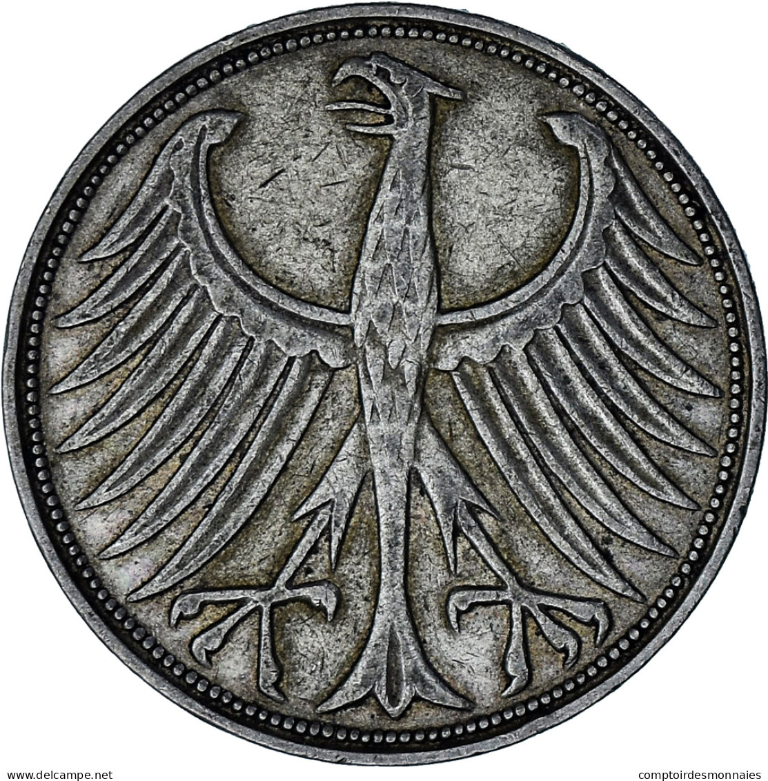 République Fédérale Allemande, 5 Mark, 1951, Karlsruhe, Argent, TTB, KM:112.1 - 5 Mark