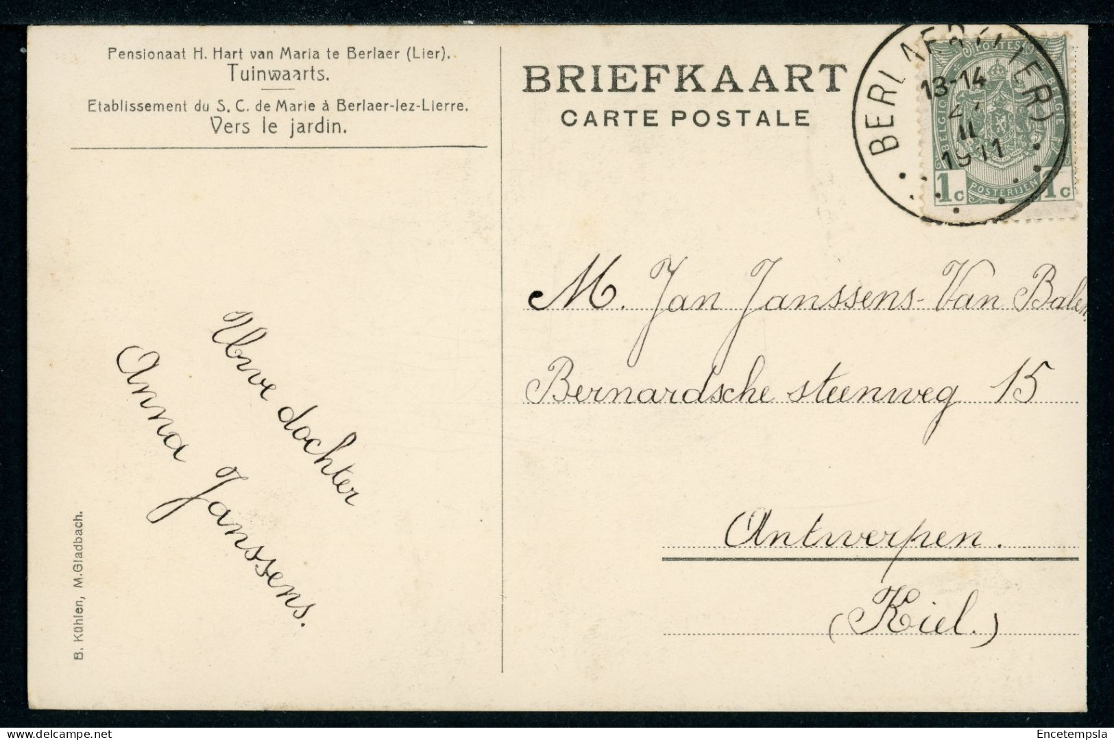 CPA - Carte Postale - Belgique - Berlaer-lez-Lierre - Etablissement Du S. C. De Marie - Vers Le Jardin (CP23539) - Berlare