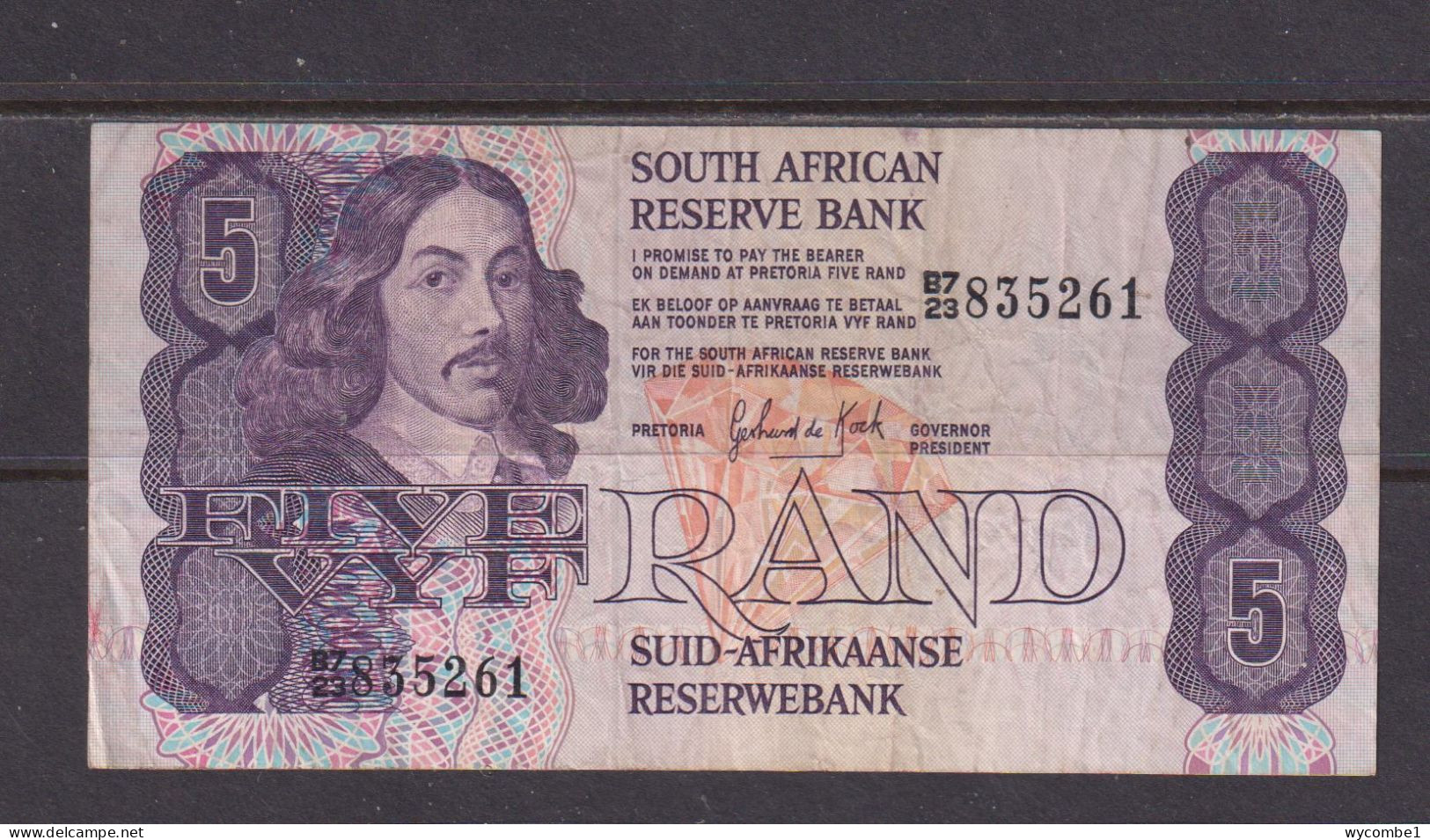 SOUTH AFRICA  -  1978-94 5 Rand De Kock Circulated Banknote As Scans - Südafrika