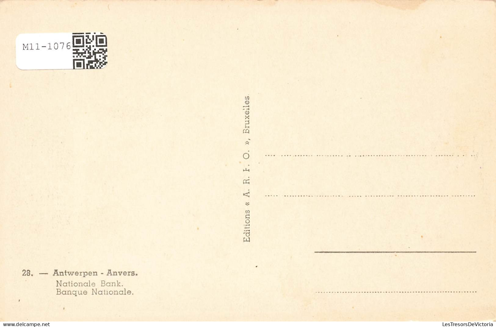 BELGIQUE -Anvers - Banque Nationale - Animé - Carte Postale Ancienne - Antwerpen