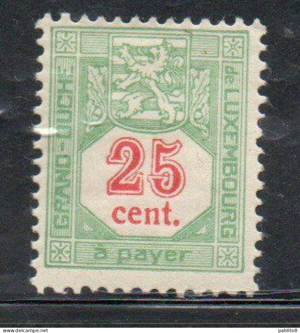 LUXEMBOURG LUSSEMBURGO 1921 1935 POSTAGE DUE STAMPS TAXE ARMOIRIES COAT OF ARMS 25c MH - Oficiales