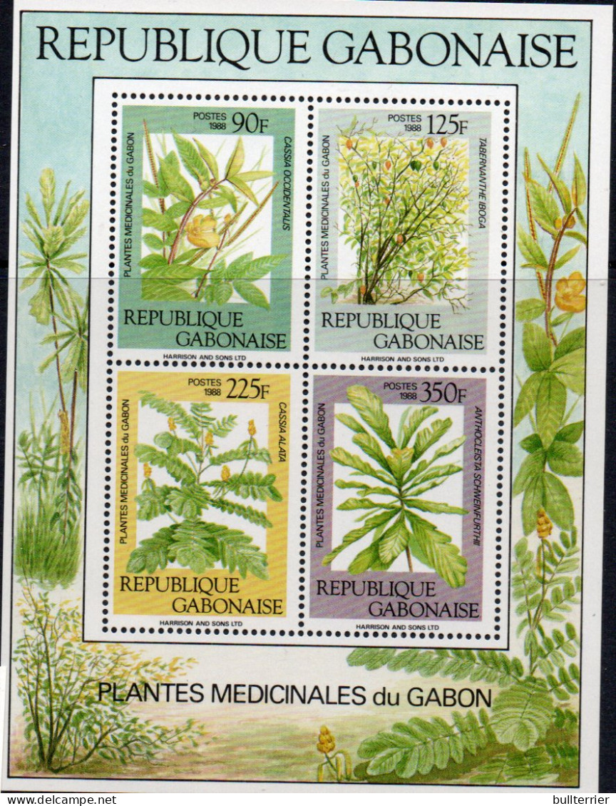 MEDICINAL PLANTS - GABON - 1988- MMEDICINAL PLANTS SOUVENIR SHEET  MINT NEVER HINGED  Sg Cat £9.70 - Plantas Medicinales