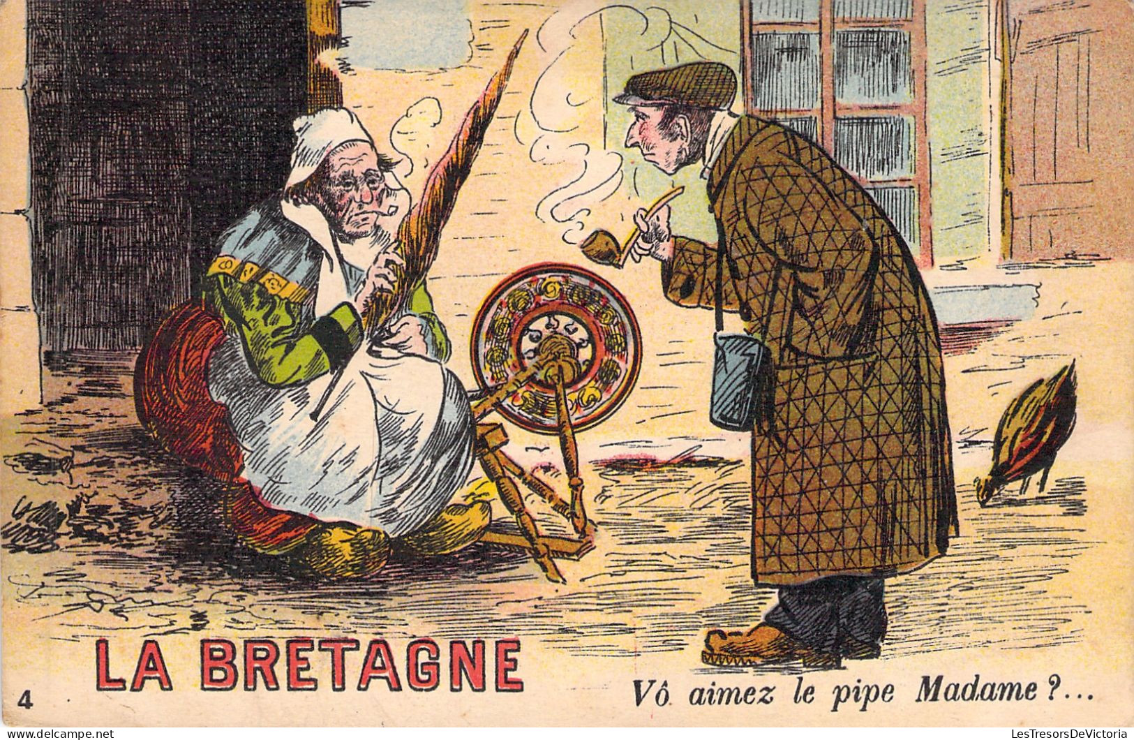 FRANCE - La Bretagne - Vo Aimez La Pipe Madame ? - Carte Postale Ancienne - - Bretagne