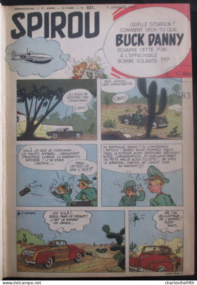 SPIROU DU 7 JANV. 1954 AU 1 JUILLET 1954 - MAGAZINES HEBDOMADAIRES RELIES PRIVE - PARFAIT ETAT !!!!! Nrs 821au 846 - Spirou Et Fantasio