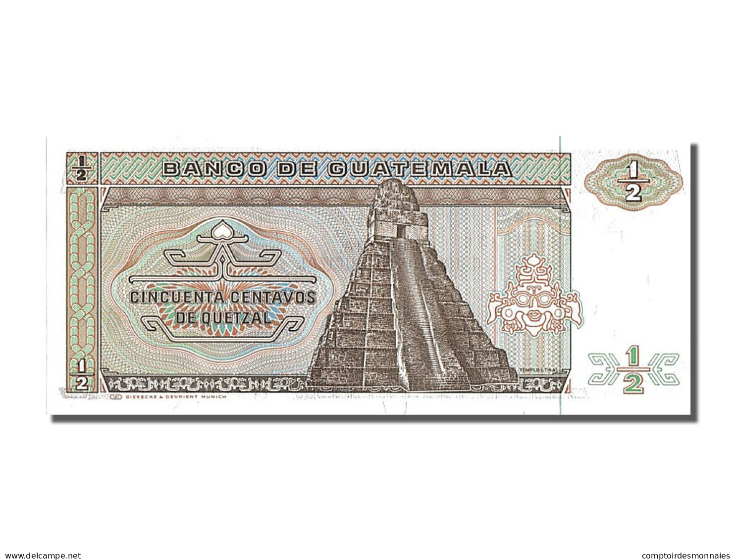 Billet, Guatemala, 1/2 Quetzal, 1988, 1988-01-06, NEUF - Guatemala