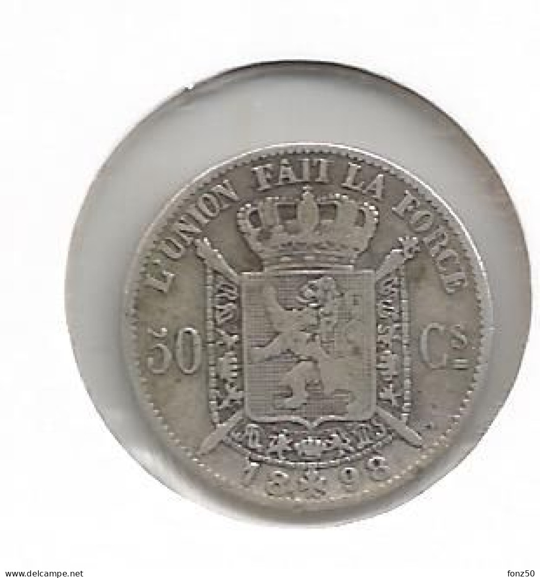 LEOPOLD II * 50 Cent 1898 Frans * Fraai * Nr 12449 - 50 Centimes