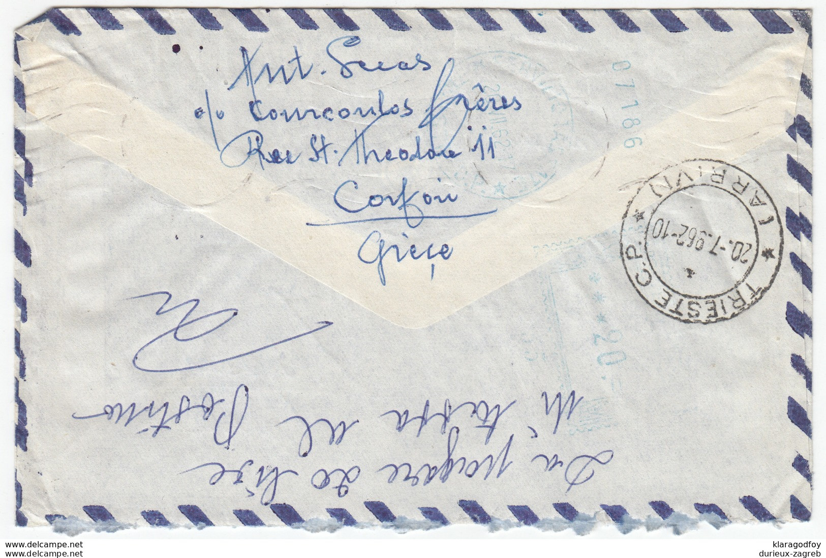Greece Air Mail Letter Cover Travelled 1962 To Trieste B170310 - Storia Postale