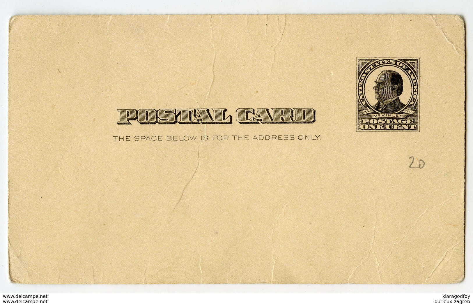 US Postal Stationery Postcard Unused B171020 - 1901-20